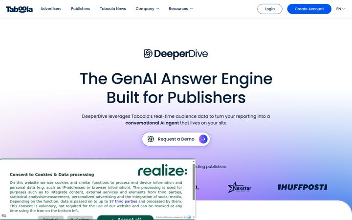 Screenshot of deeperdive.ai