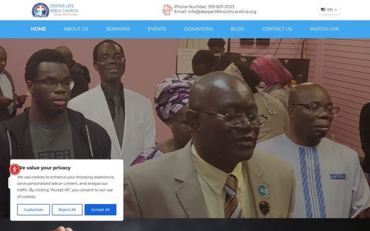 Screenshot of deeperlifenorthcarolina.org