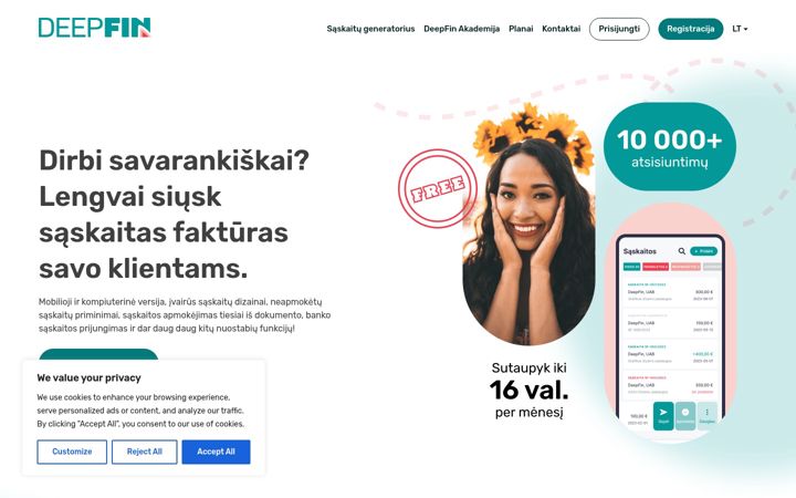 Екранна снимка на deepfin.io