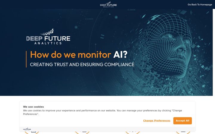Posnetek zaslona deepfutureanalytics.ai