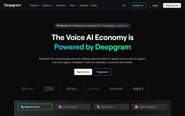 Screenshot του deepgram.com