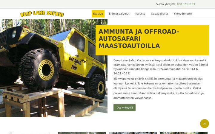 Skærmbillede af deeplakesafari.fi