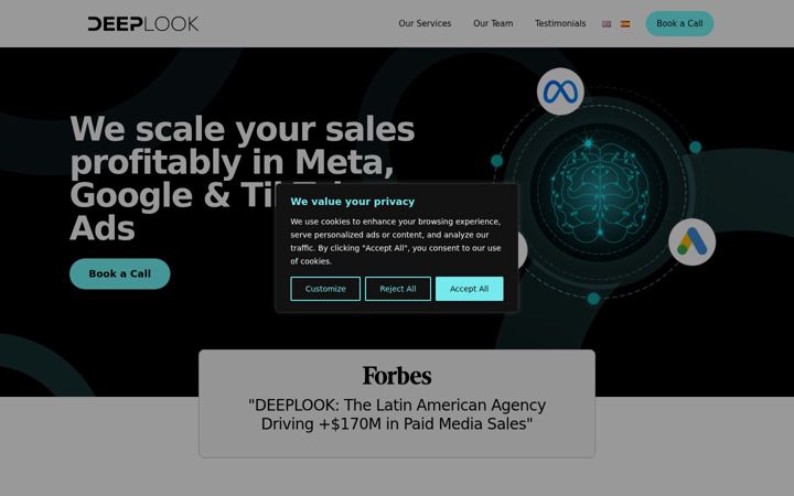 Screenshot of deeplook.co