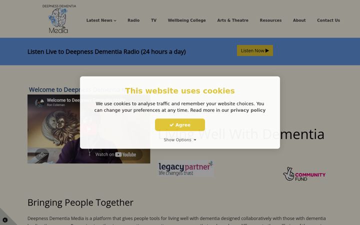 Screenshot of deepnessdementiamedia.com