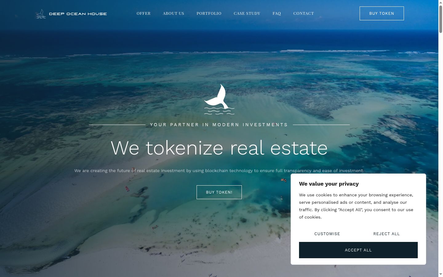 Screenshot of the consent banner shown before any interaction