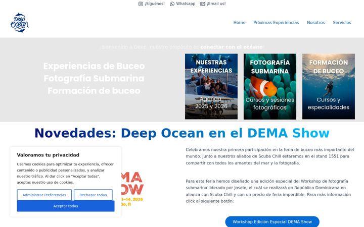 Screenshot of deepoceanexperience.com