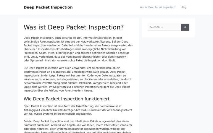 Screenshot of deeppacketinspection.de