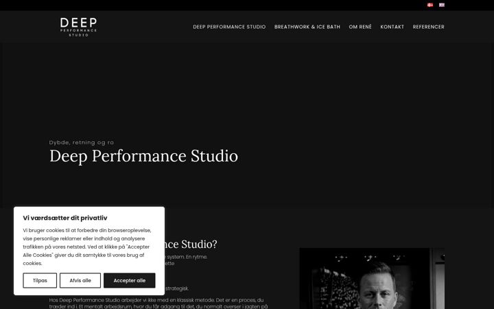 Screenshot of deepperformancestudio.dk