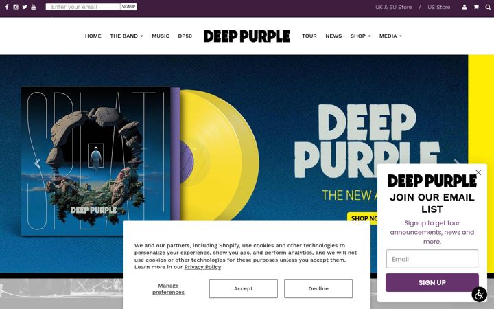 Screenshot of deeppurple.com