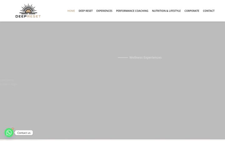 Screenshot of deepresetexperience.com