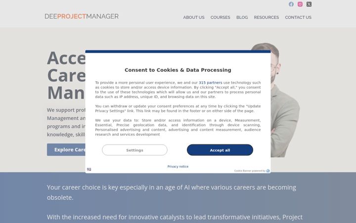 Screenshot of deeprojectmanager.com