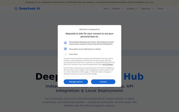 Screenshot of deepseek.ai