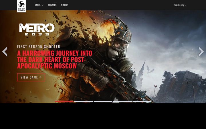 Captura de ecrã de deepsilver.com