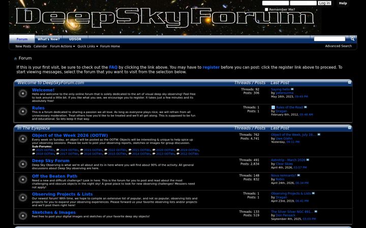 Screenshot of deepskyforum.com