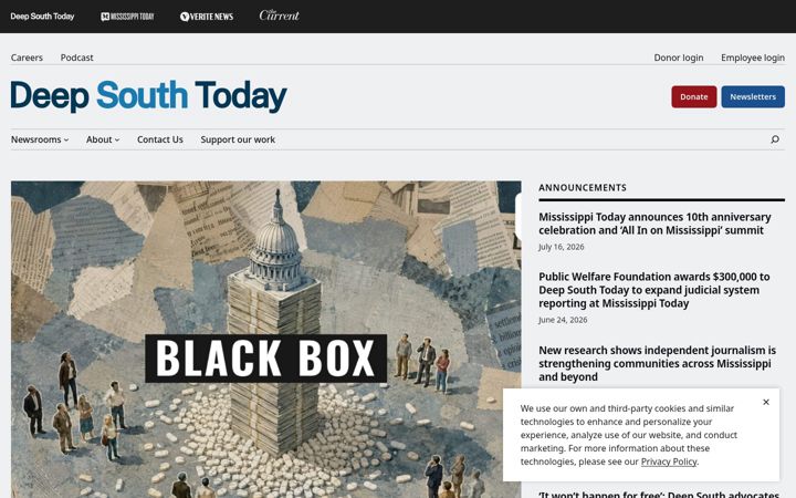 Screenshot of deepsouthtoday.org