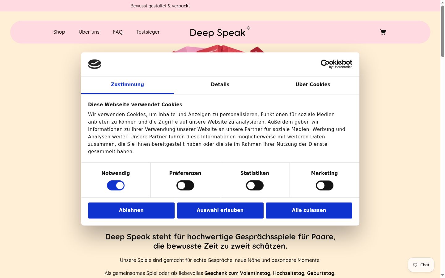 Screenshot tal-banner tal-kunsens muri qabel kwalunkwe interazzjoni