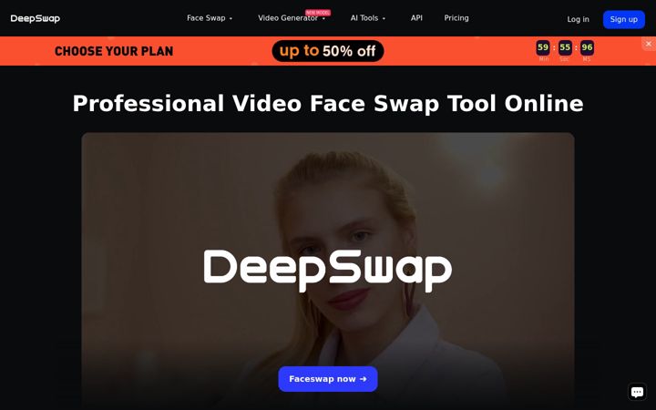 Screenshot of deepswap.ai