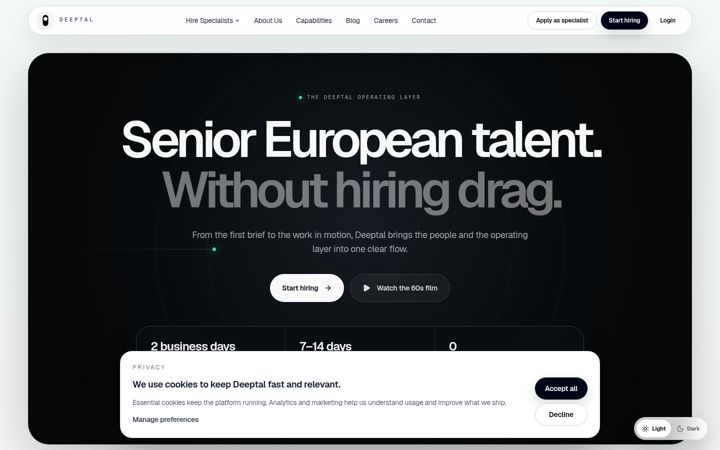 Screenshot of deeptal.com