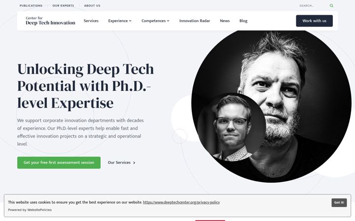 Screenshot of deeptechcenter.org