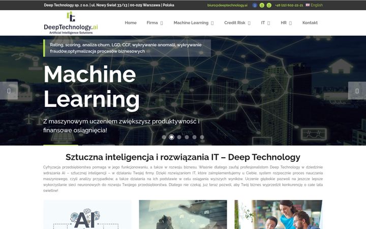 Skærmbillede af deeptechnology.ai