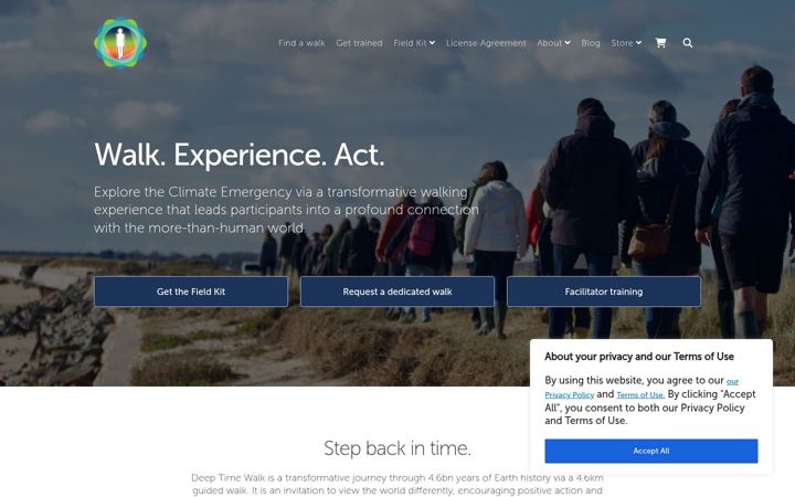 Screenshot of deeptimewalk.org