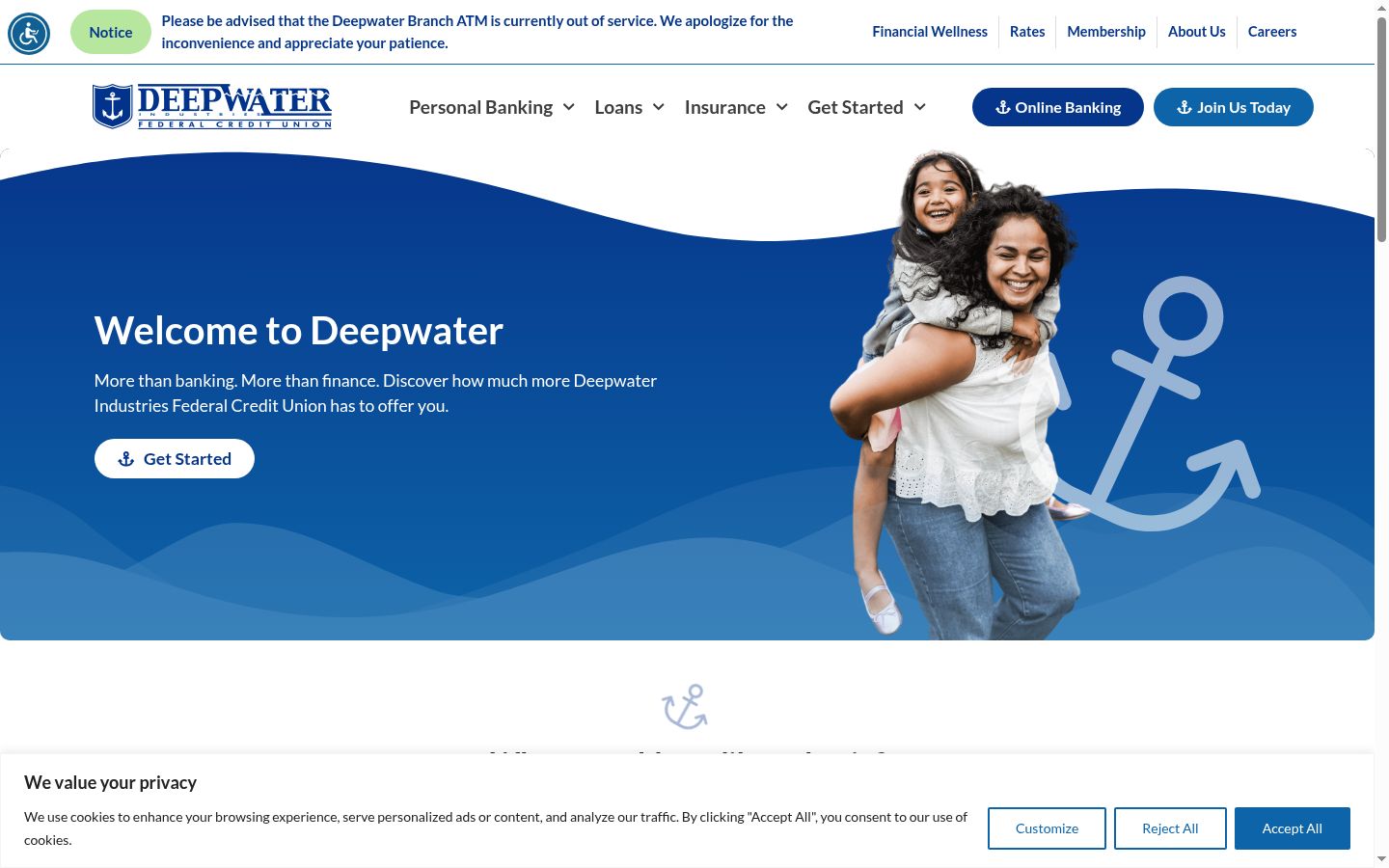 Screenshot del banner di consenso mostrato prima di qualsiasi interazione