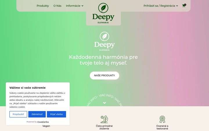 Screenshot of deepy.sk