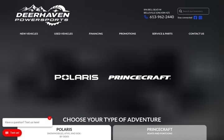 Ekrānuzņēmums no deerhavenpowersports.ca