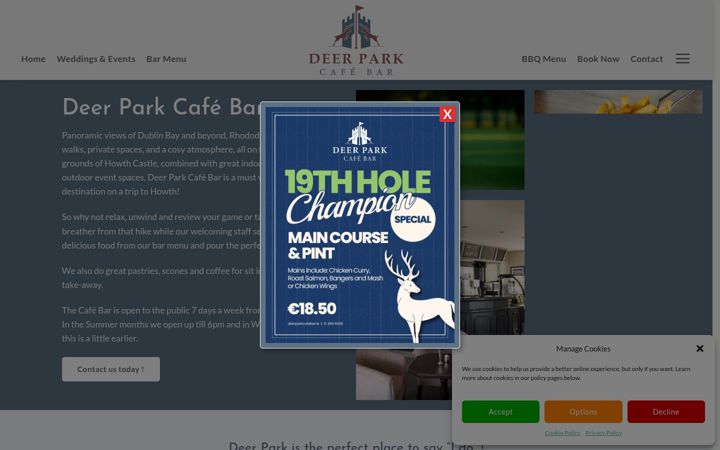 Skärmbild av deerparkcafebar.ie