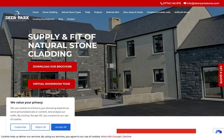 Screenshot of deerparkstone.com