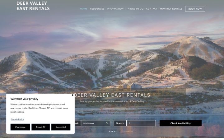 Screenshot of deervalleyeastrentals.com