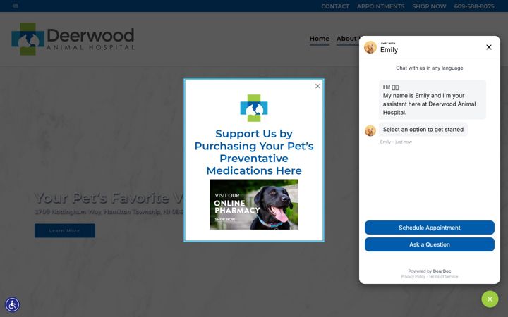 Screenshot of deerwoodanimalhospital.com