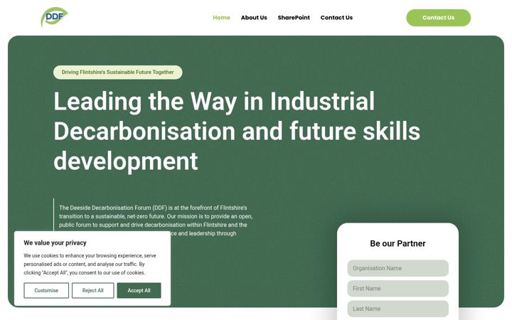 Screenshot of deesidedecarbonisationforum.co.uk