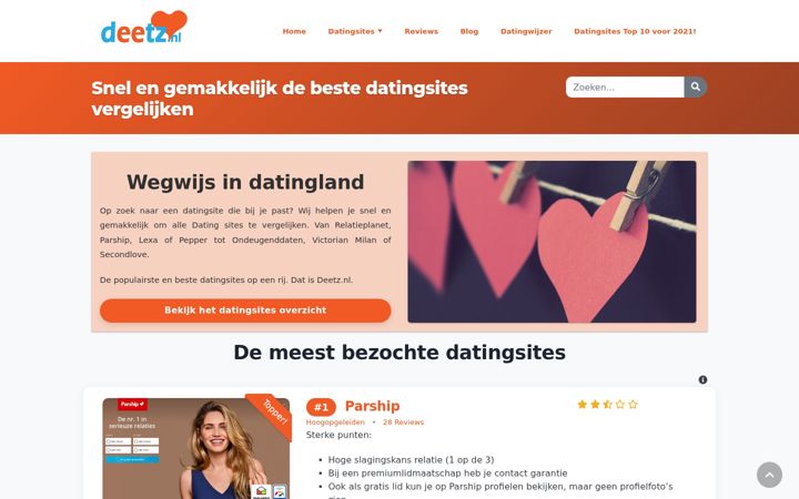 Captura de pantalla de deetz.nl