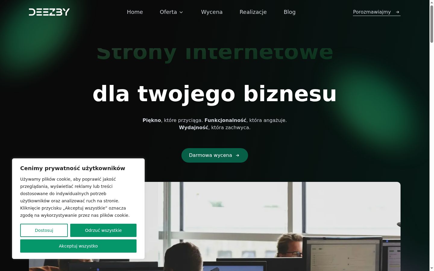 Zrzut ekranu banera zgody wyświetlanego przed jakąkolwiek interakcją