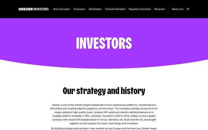 Screenshot of deezer-investors.com