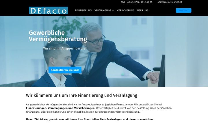 Screenshot of defacto.finance