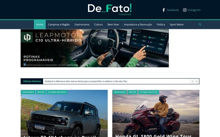 Screenshot stránky defatocampinas.com.br