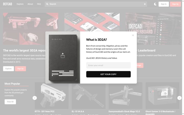 Screenshot of defcad.com