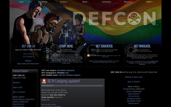 Screenshot of defcon.org
