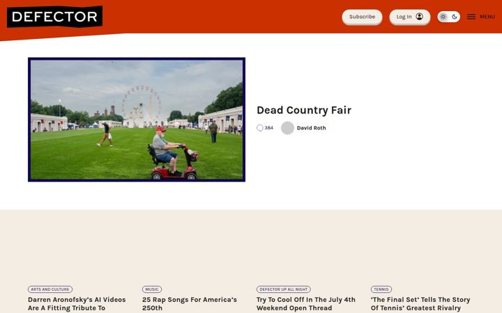 Screenshot di defector.com