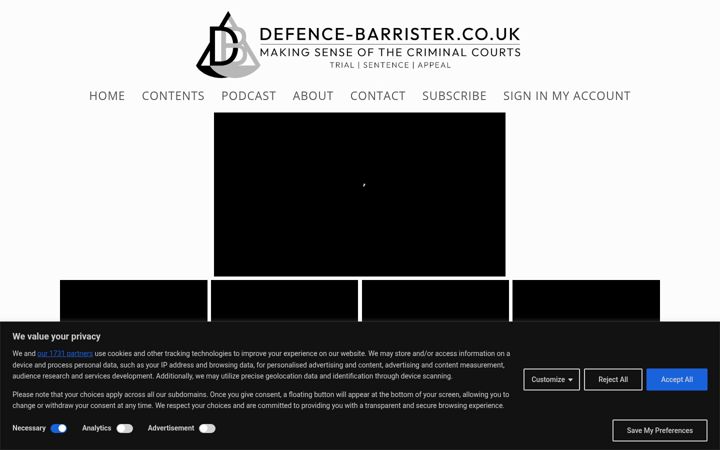 Screenshot of defence-barrister.co.uk