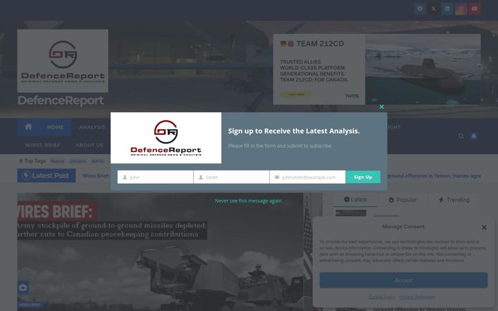 Screenshot of defencereport.com