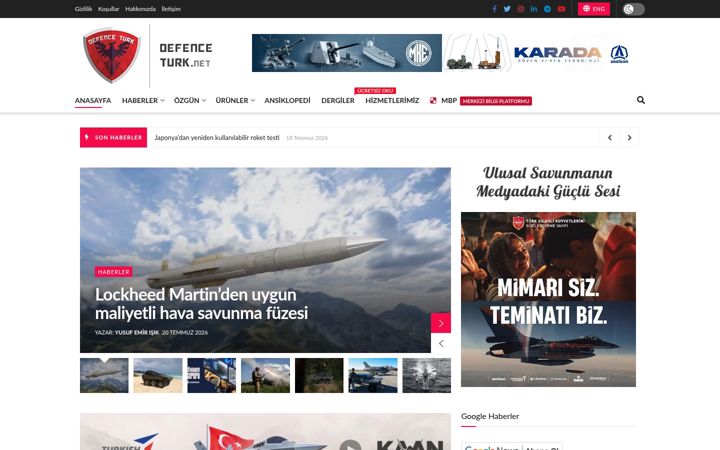 Screenshot of defenceturk.net