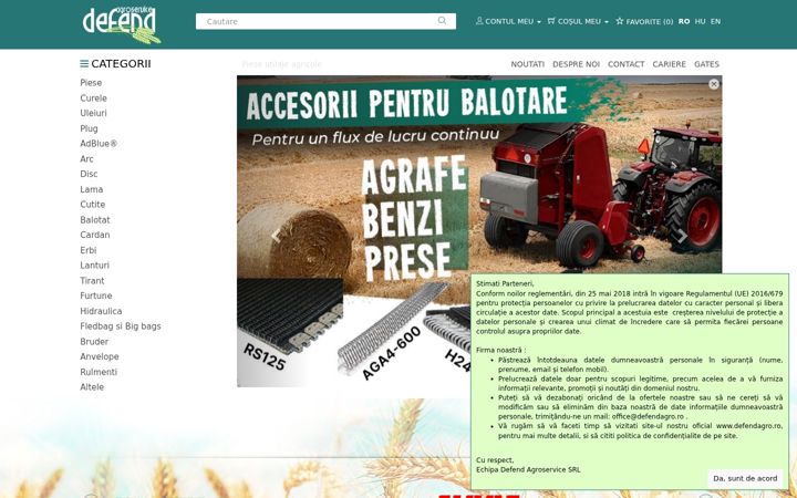 Captura de pantalla de defendagro.ro