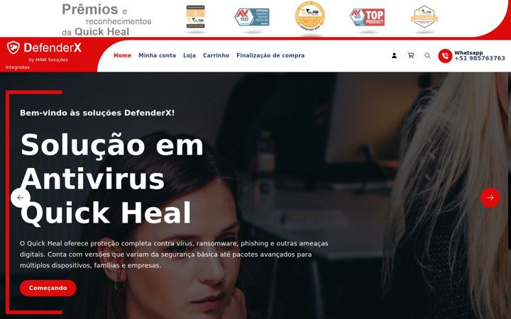 Screenshot stránky defenderx.com.br