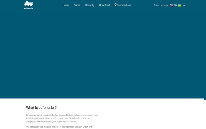 Screenshot of defendr.io