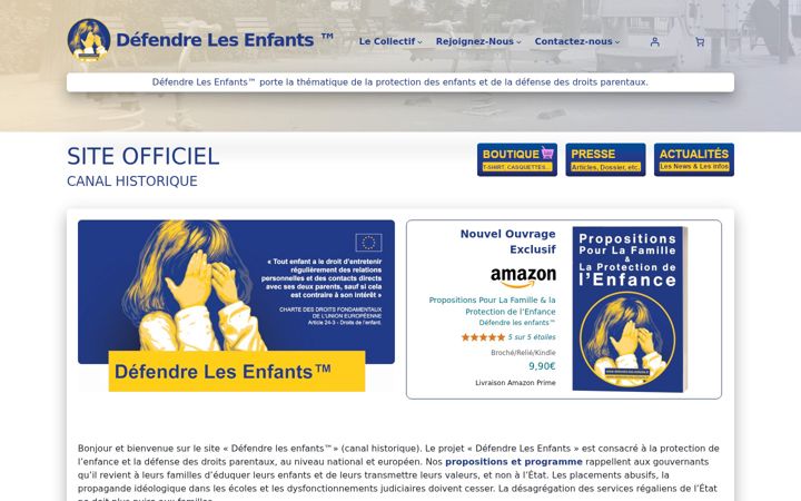 Ekraanipilt saidist defendre-les-enfants.fr