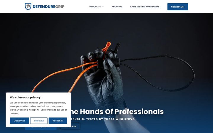 Screenshot of defenduregrip.com