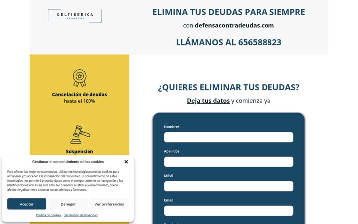 Screenshot of defensacontradeudas.com
